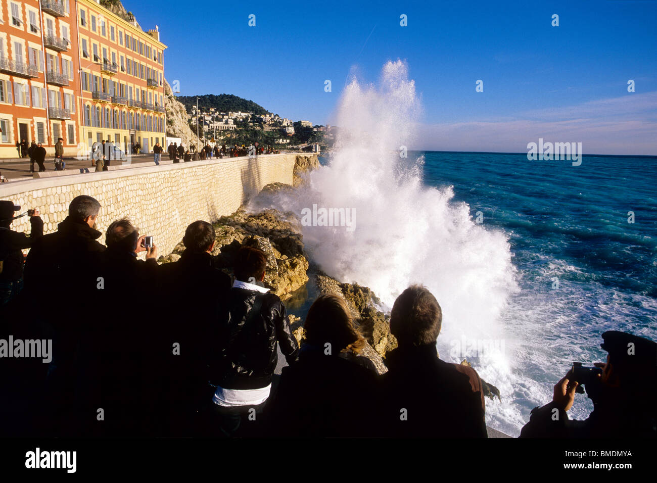 Rough sea in Nice Stock Photo