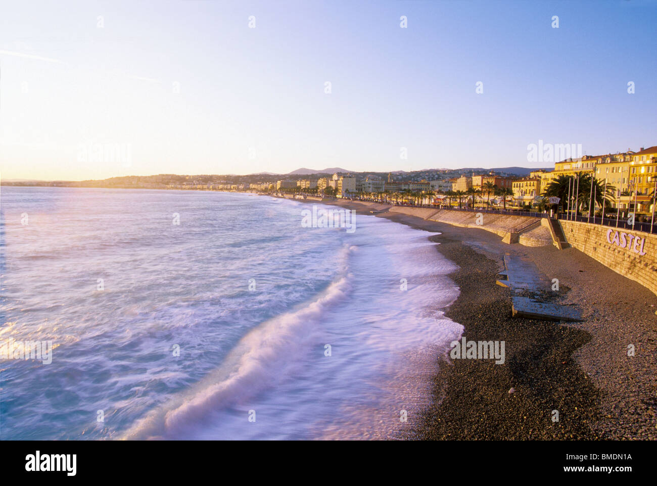 Rough sea in Nice Stock Photo