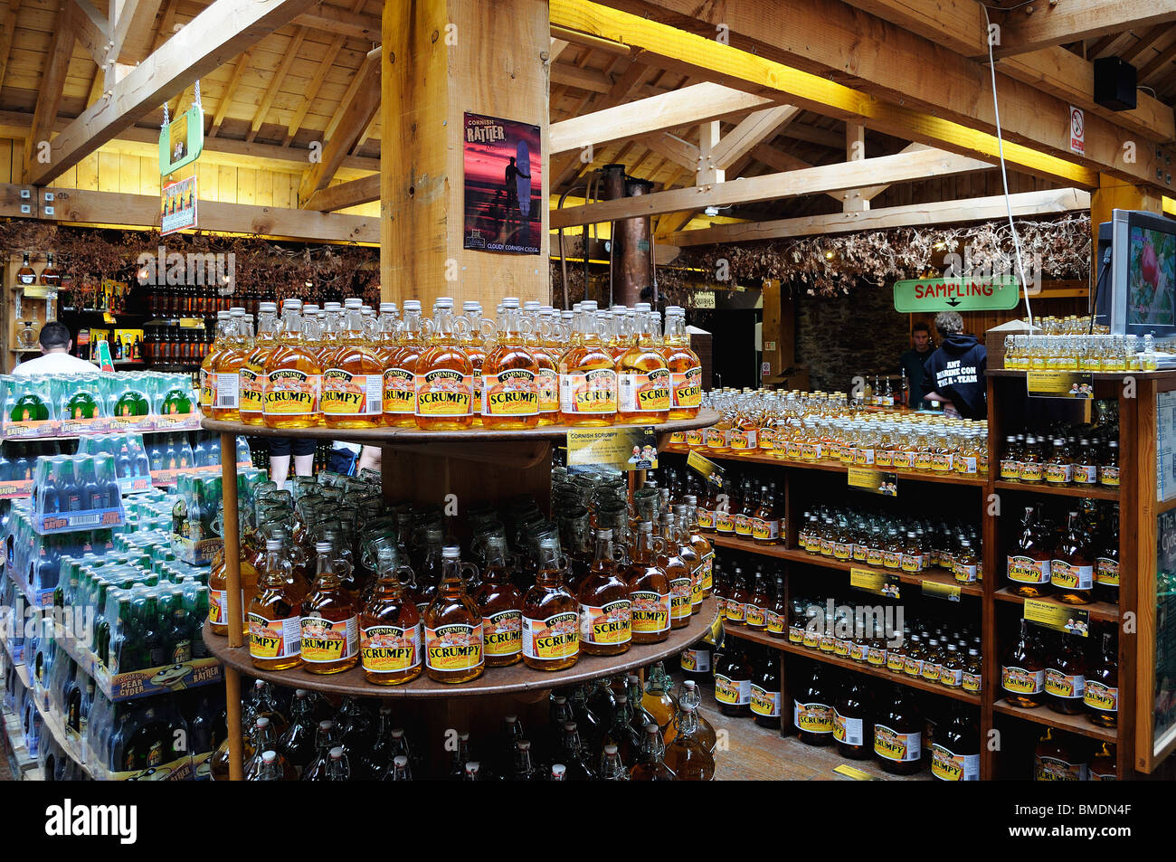 Cornish scrumpy and cider for sale at " Healeys " cider farm shop near