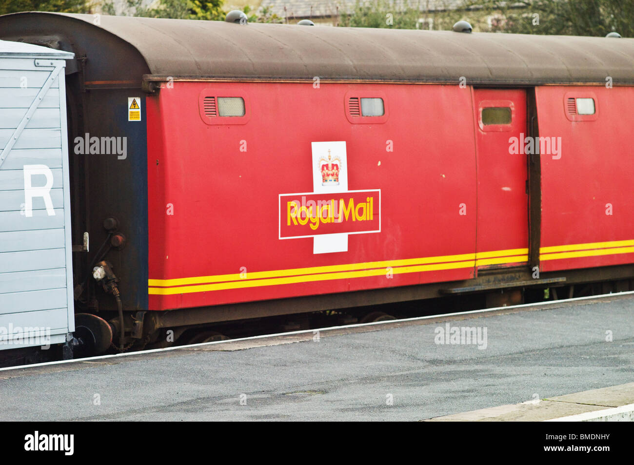 A station on a railway line in the countryside Stock Photo