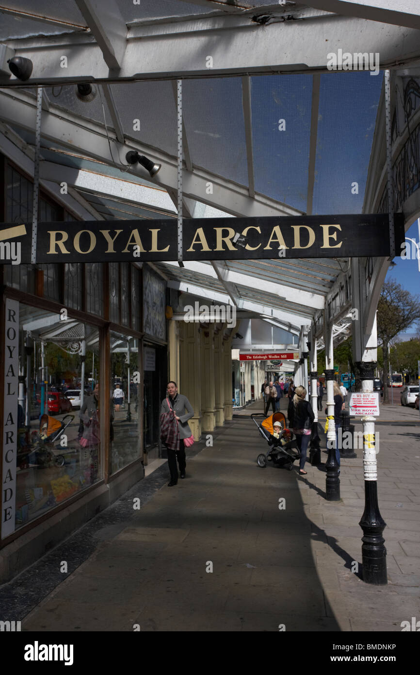 renovated victorian verandas at royal arcade lord street southport merseyside england uk Stock Photo