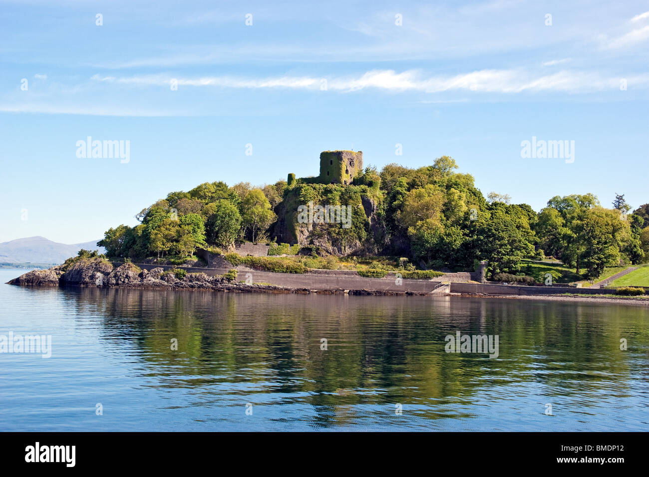 Dunollie Castle ruin at the entrance to Oban Bay and harbour in Argyll