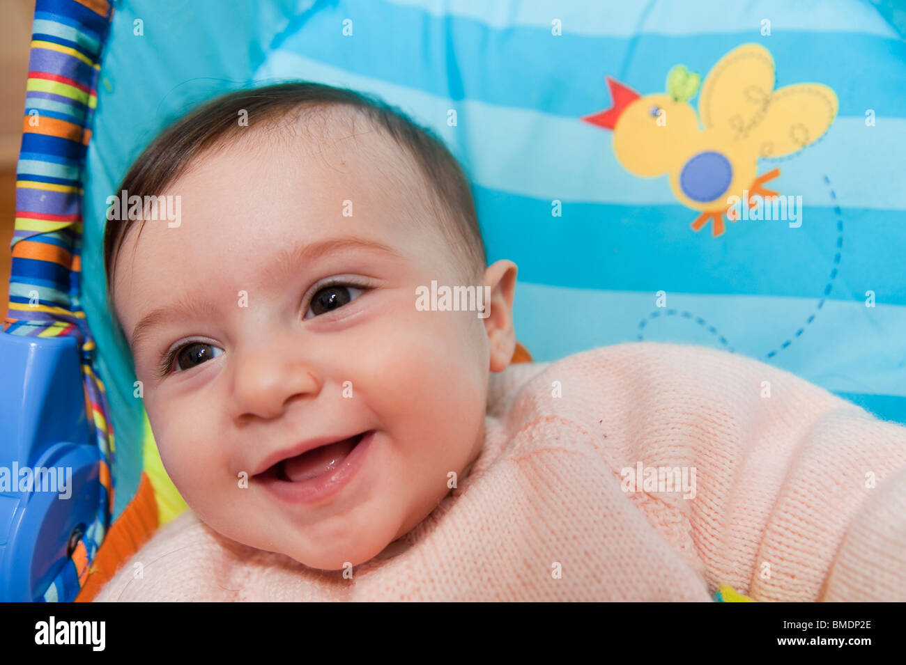 Baby girl laughing Stock Photo