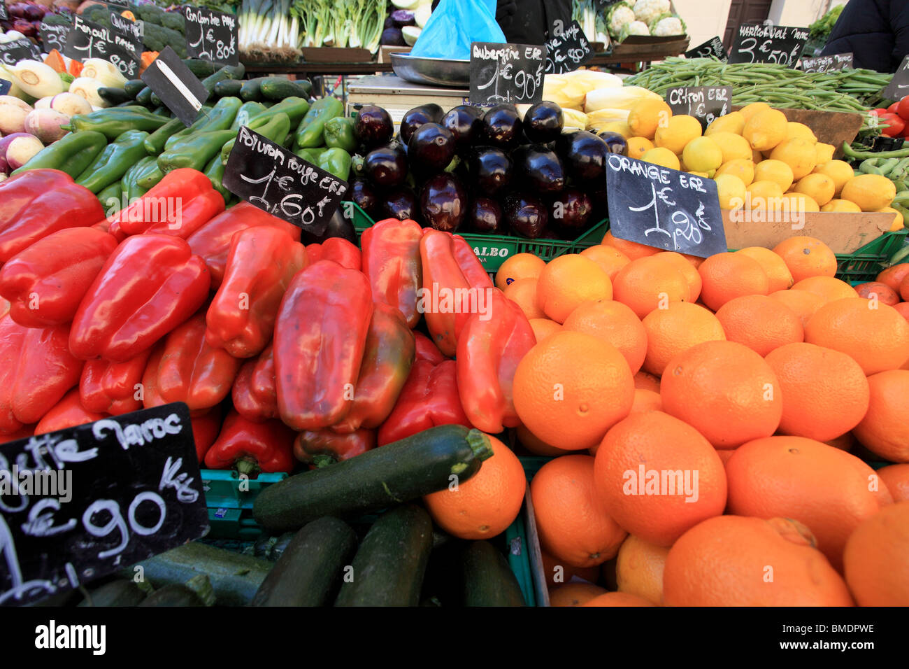 The popular Noailles market in the city of Marseille Stock Photo