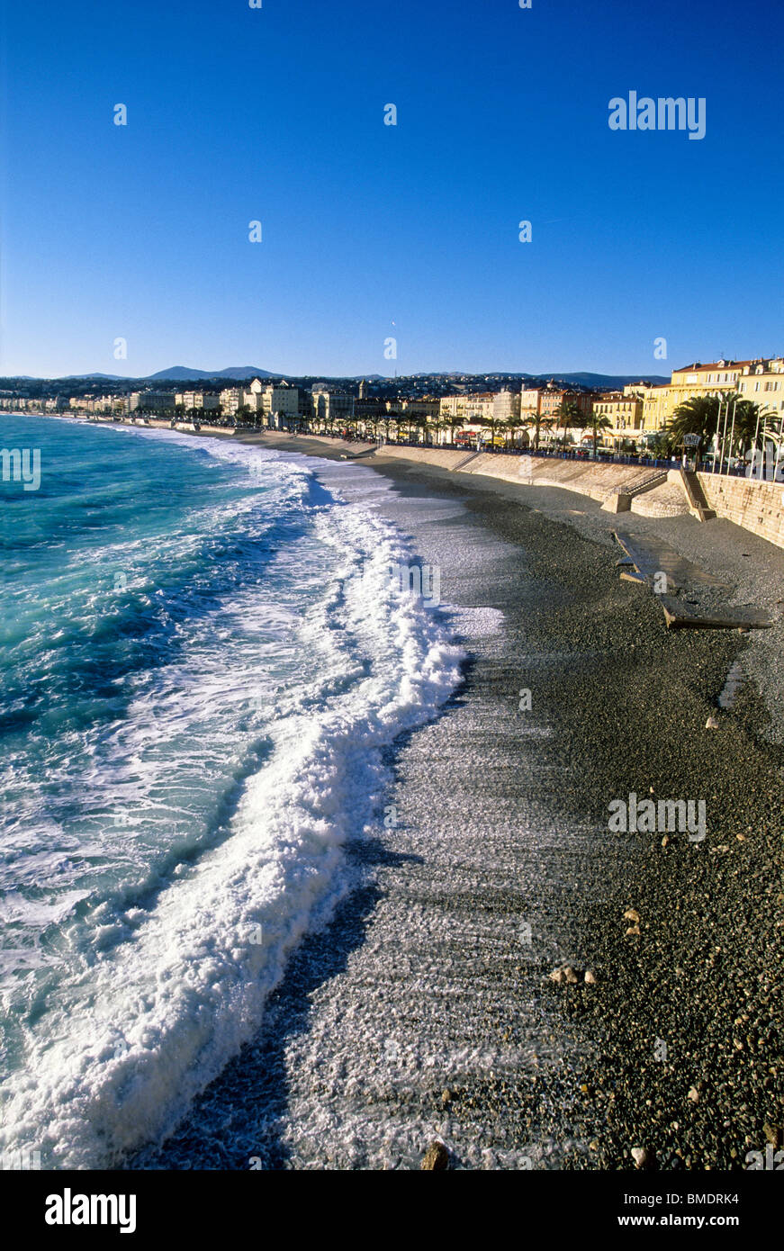 Rough sea in Nice Stock Photo