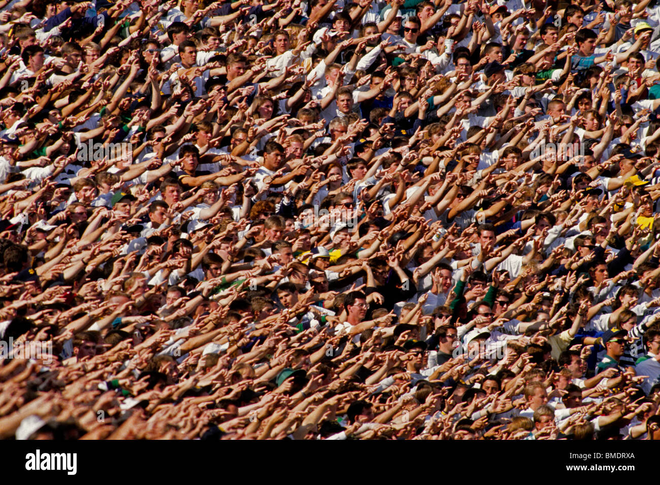 Fans doing the wave Stock Photo Alamy