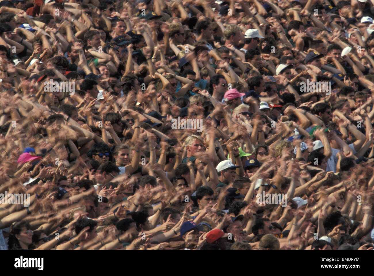 Fans doing the wave Stock Photo Alamy