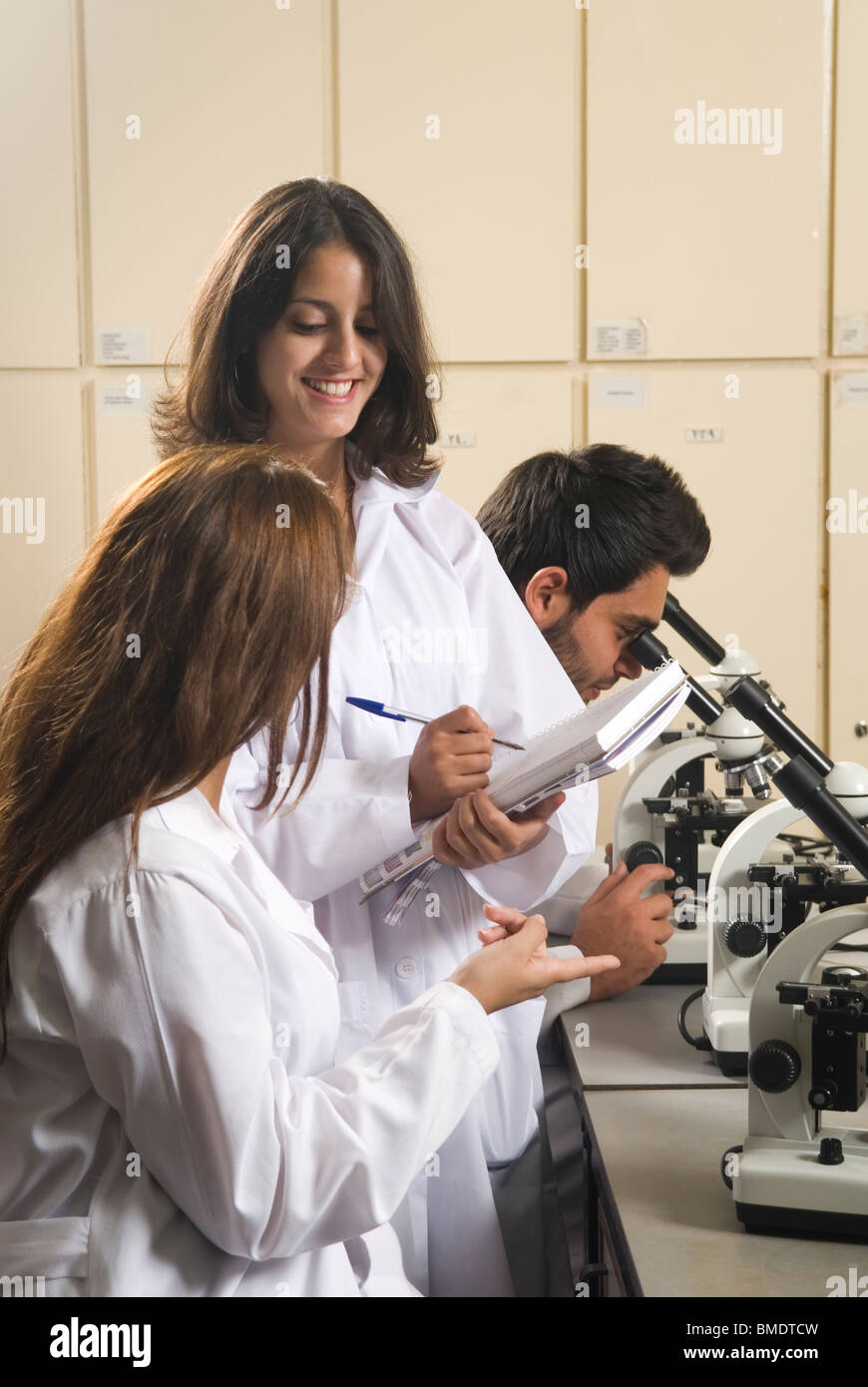 Medicine students researching inside Lab Beirut Lebanon Middle East Stock Photo