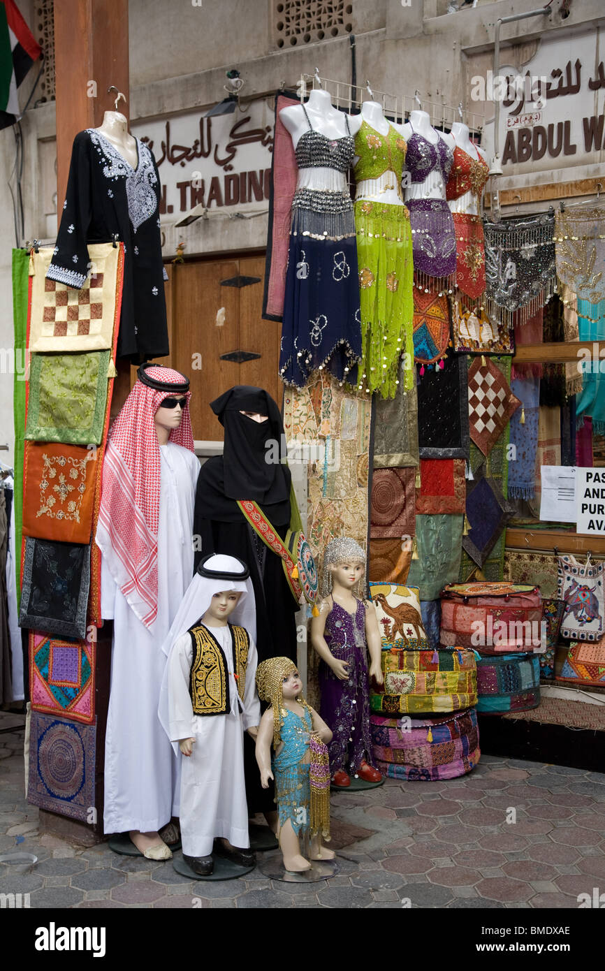 Dubai Souk Bur Dubai streetscene retail shopping Stock Photo