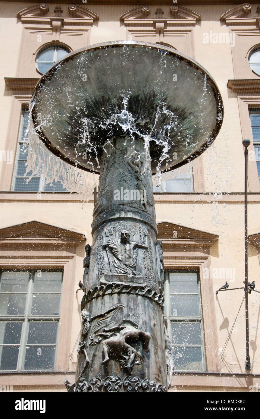 Richard-Strauss-Brunnen fountain in Munich,Germany Stock Photo