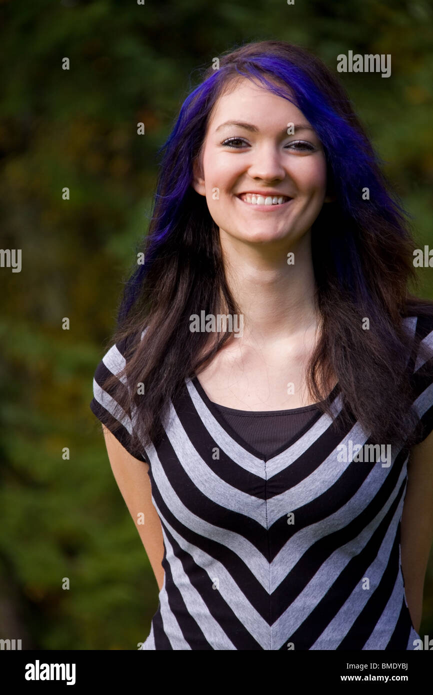 Smiling happy American teen Stock Photo