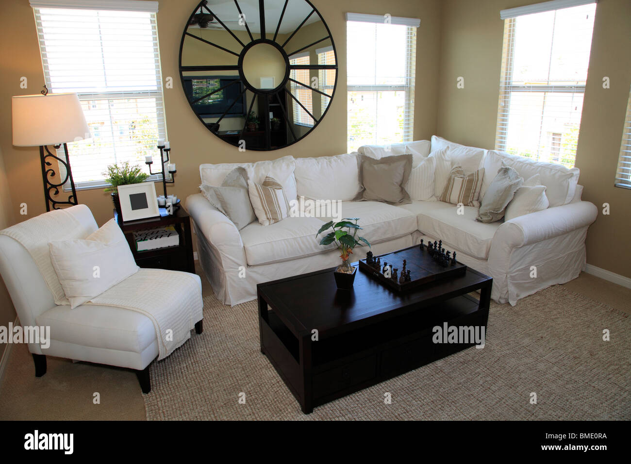 Luxury home living room with contemporary decor Stock Photo - Alamy