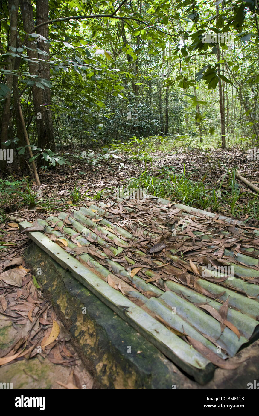 Air raid shelter, Cu Chi tunnels, Vietnam, Asia Stock Photo