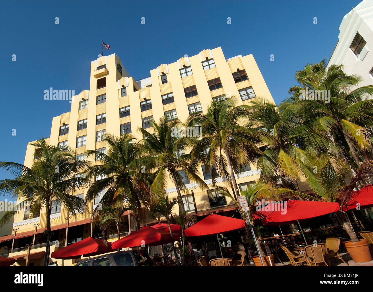 Hotels and condos on Ocean Drive in Art Deco District of South Beach