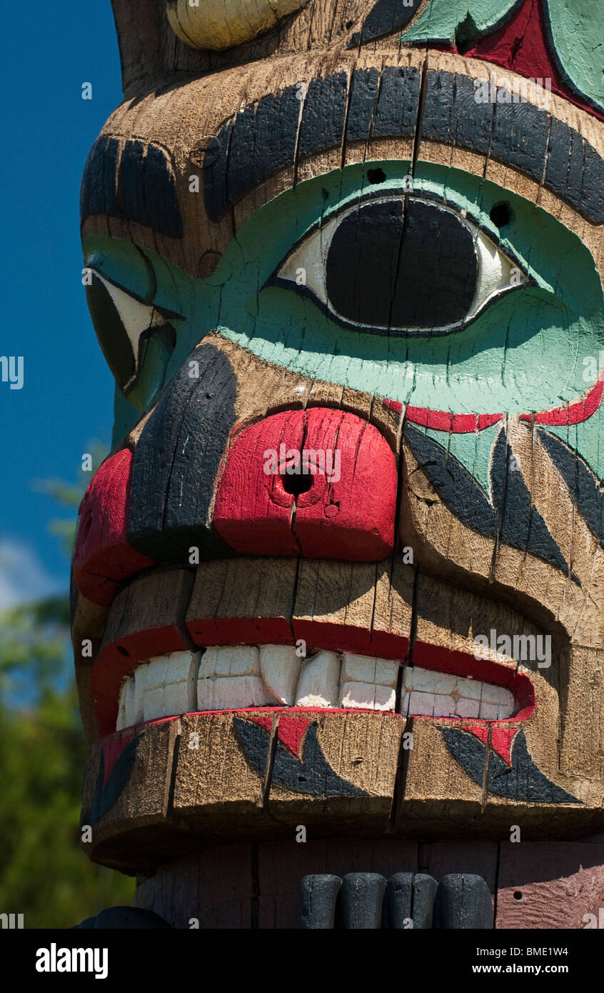 Totem Pole in Saxman Village, Ketchikan, Alaska Stock Photo - Alamy