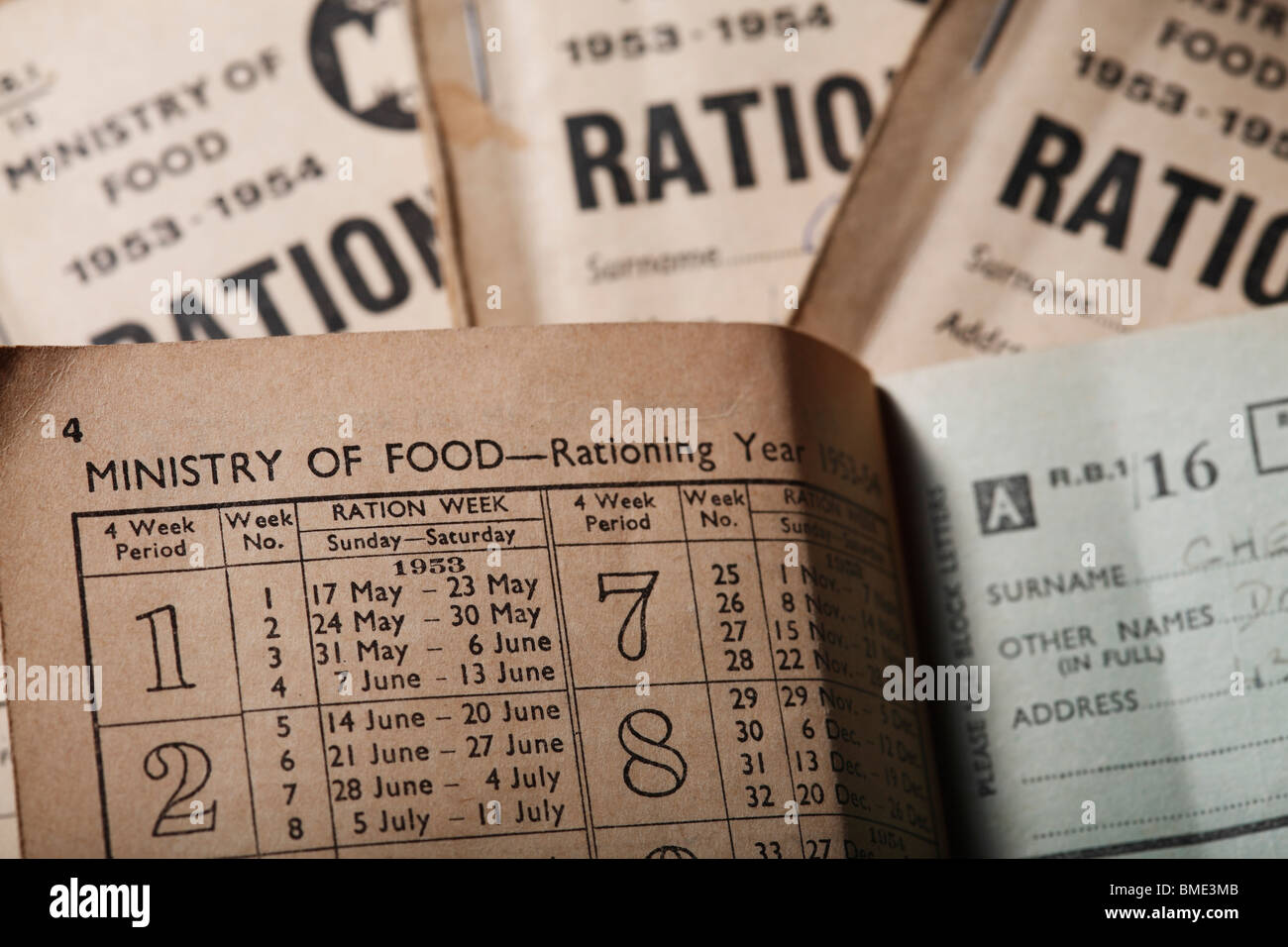 ration books from early 1950 s Stock Photo Alamy