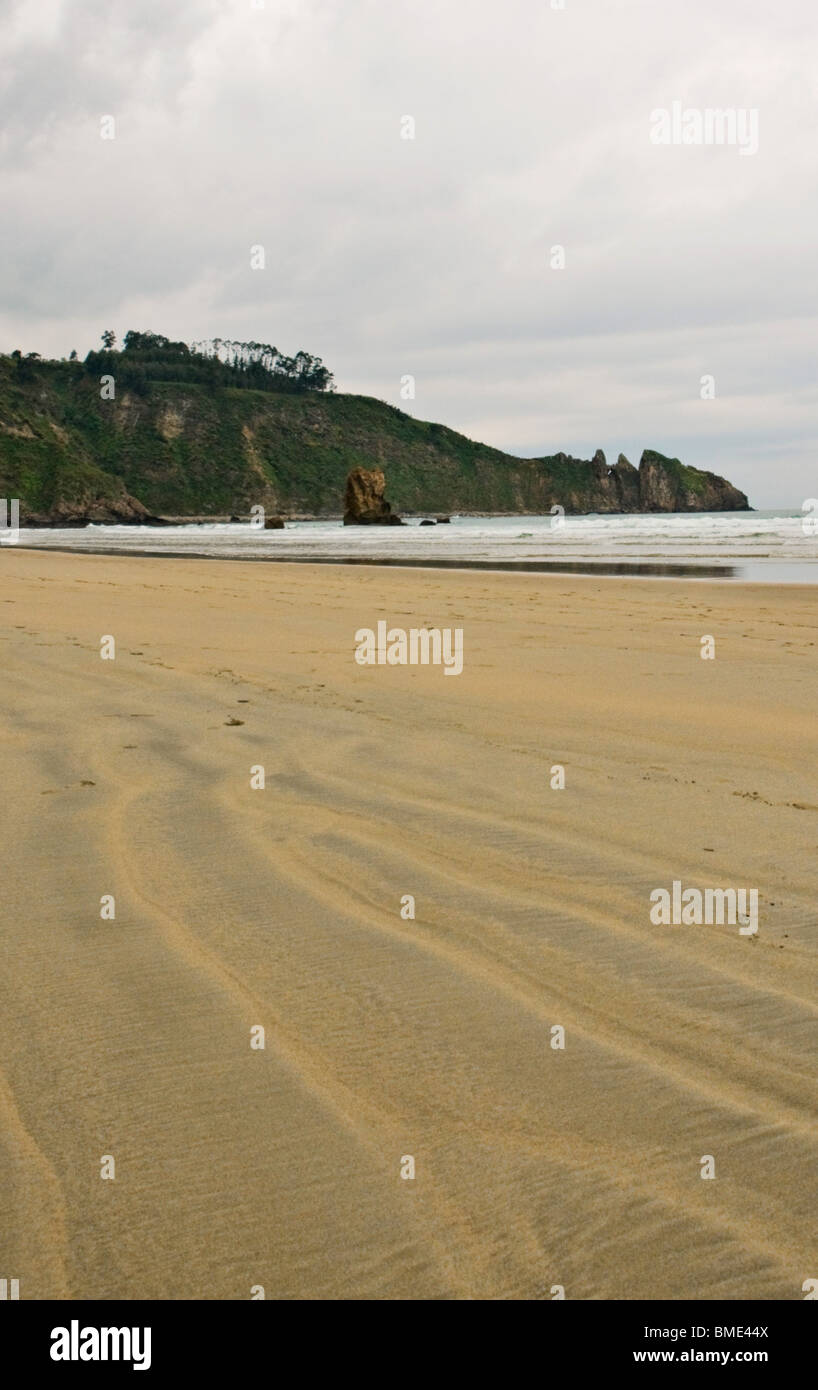 'Las Aguilas' Beach in Asturias, Spain Stock Photo