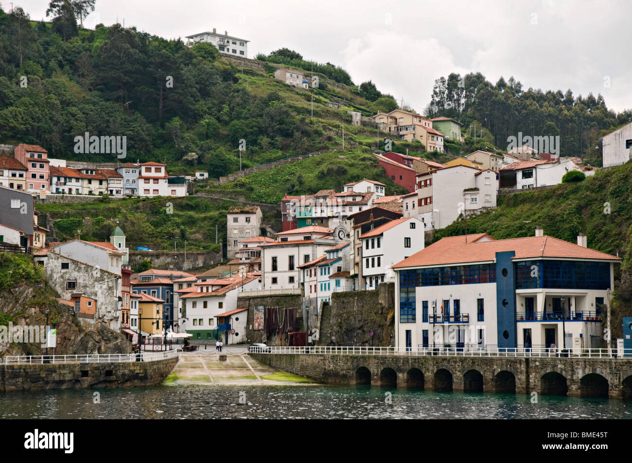 View of the town of Cudillero in Asturias - Spain Stock Photo