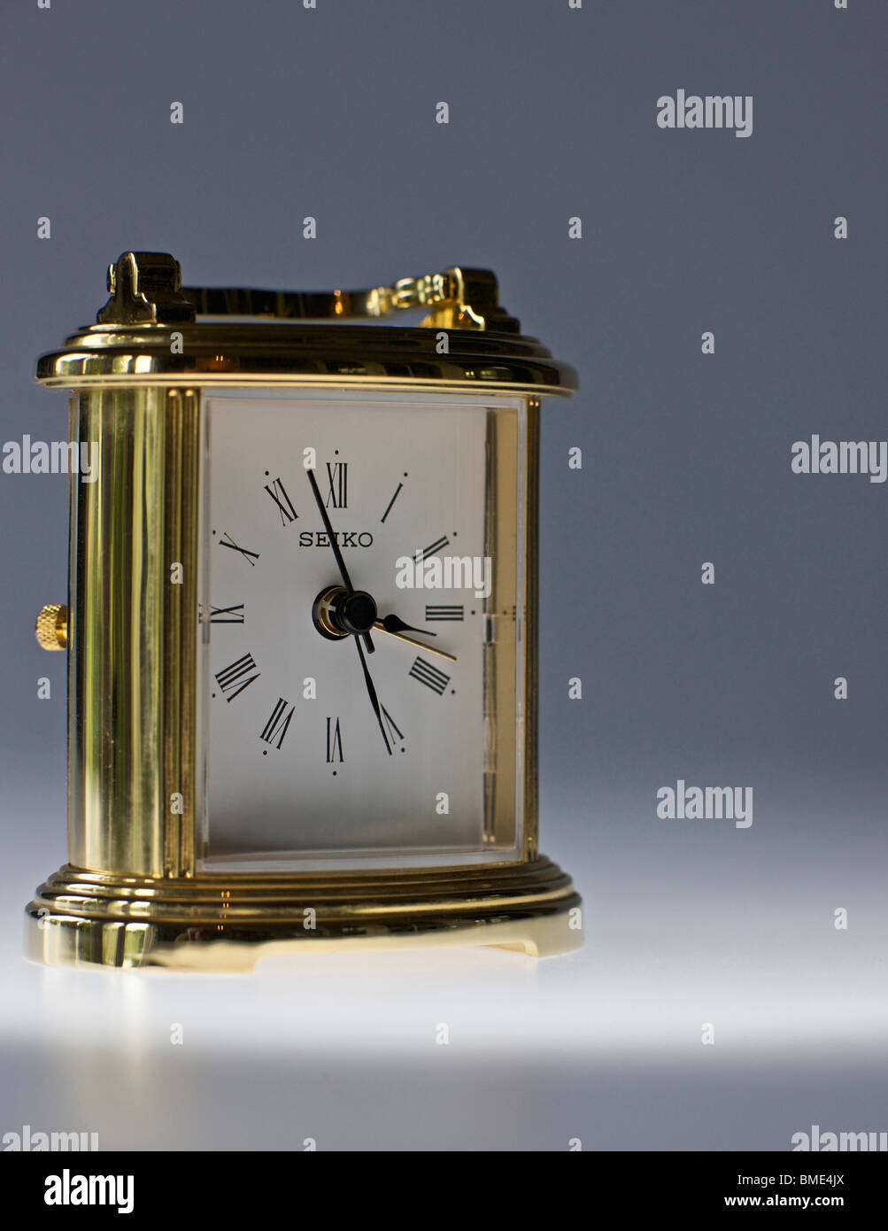 modern brass carriage clock Stock Photo Alamy
