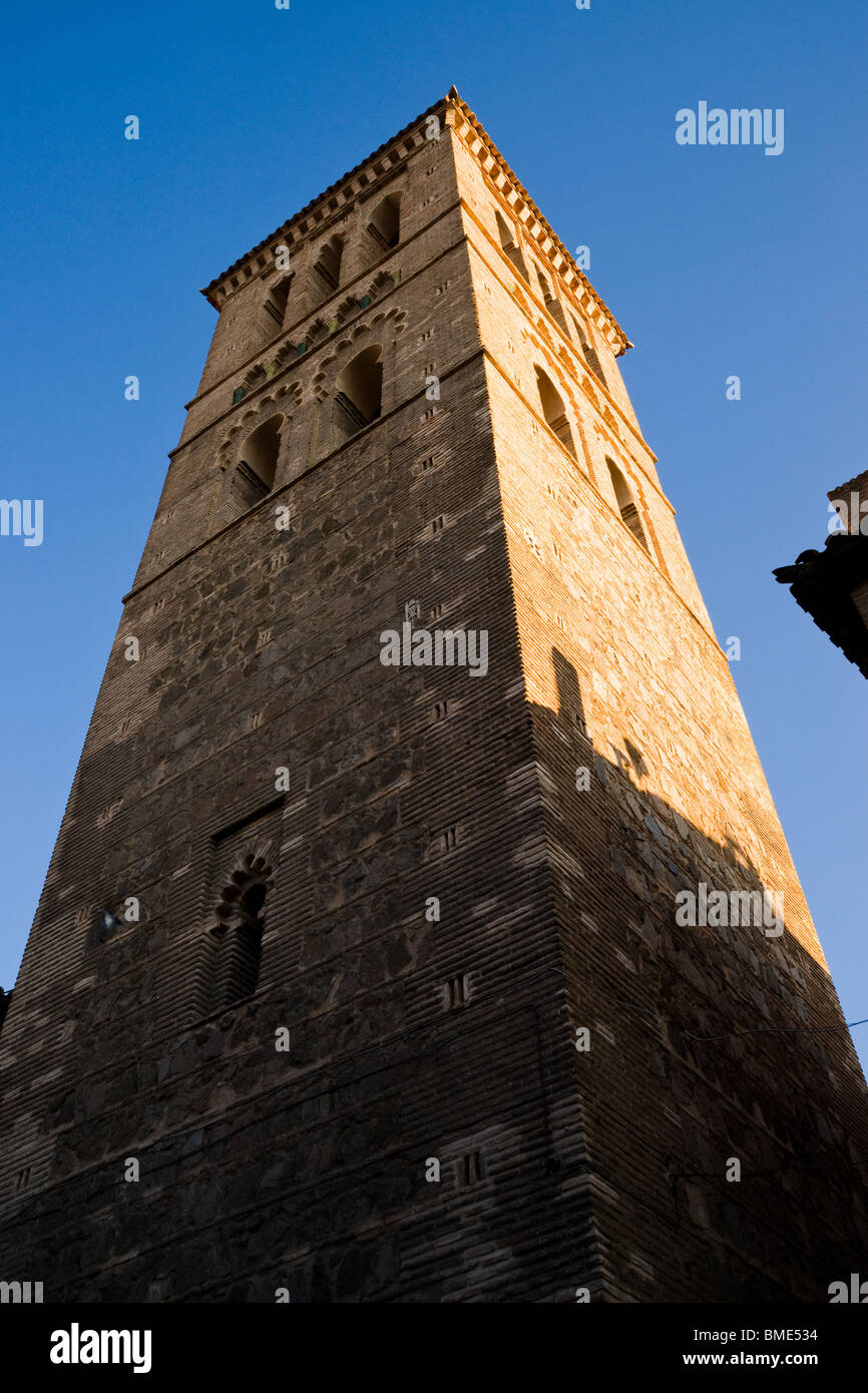 Tower of Iglesia de Santo Tomé (St. Thomas' Church) in Toledo, Spain