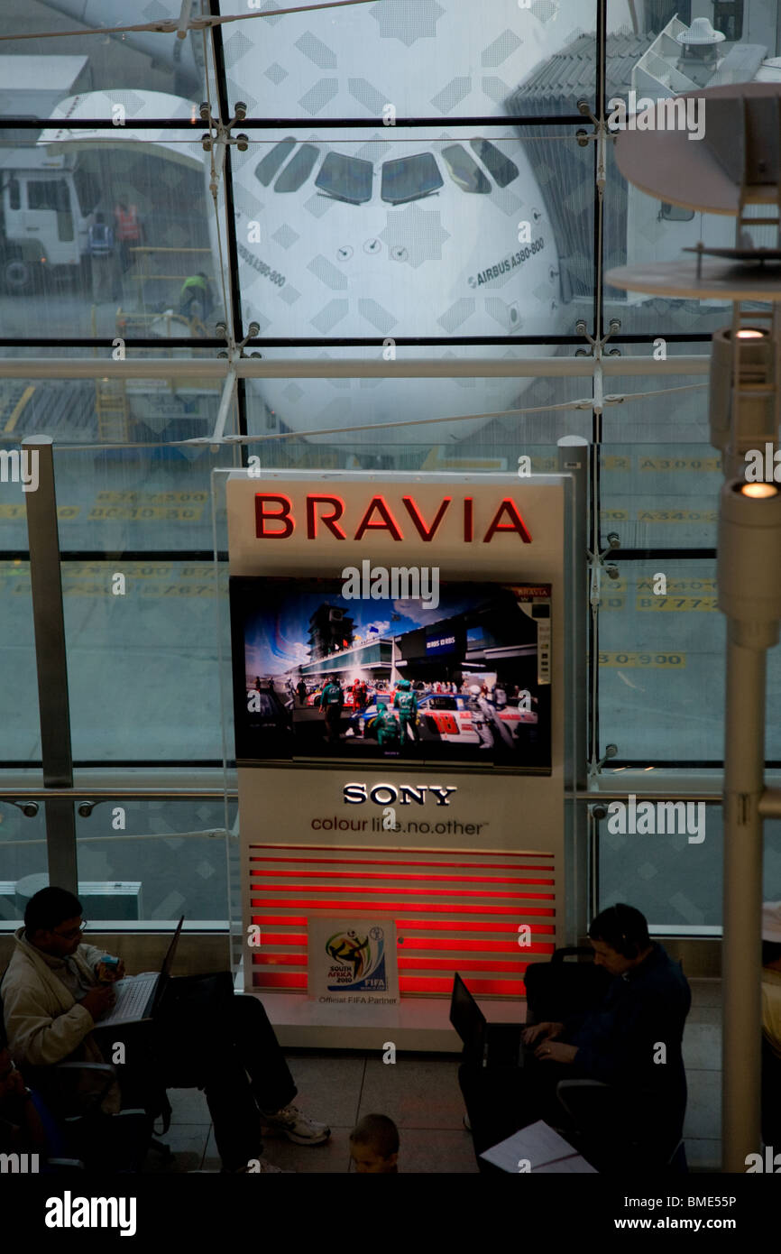 Emirates airline a380 departure gate dubai airport Stock Photo Alamy