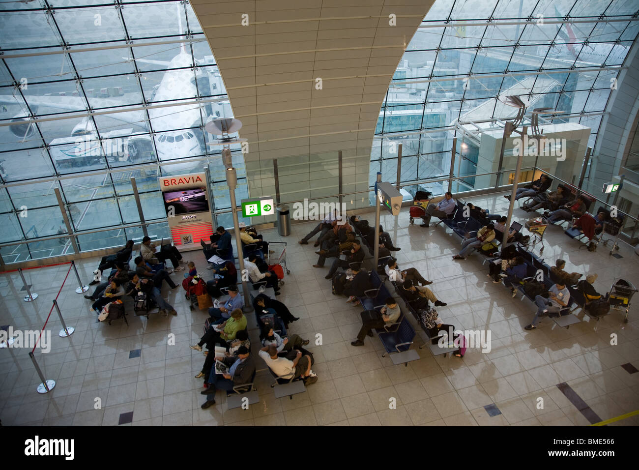 Emirates airline a380 departure gate dubai airport Stock Photo Alamy