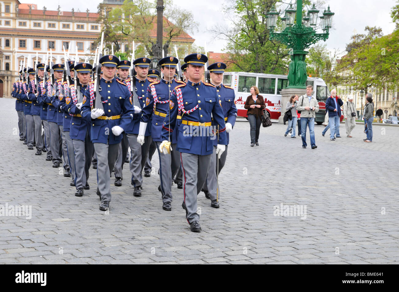 Changing of the guards , Prague  Castle, Prague , Czech Republic, East Europe Stock Photo