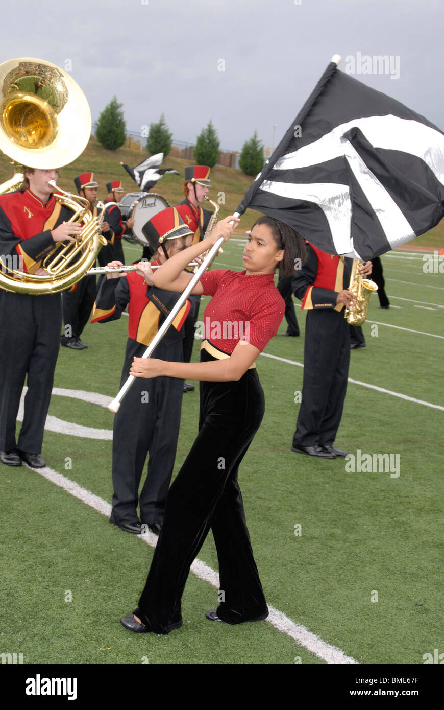 Marching band during football game hires stock photography and images