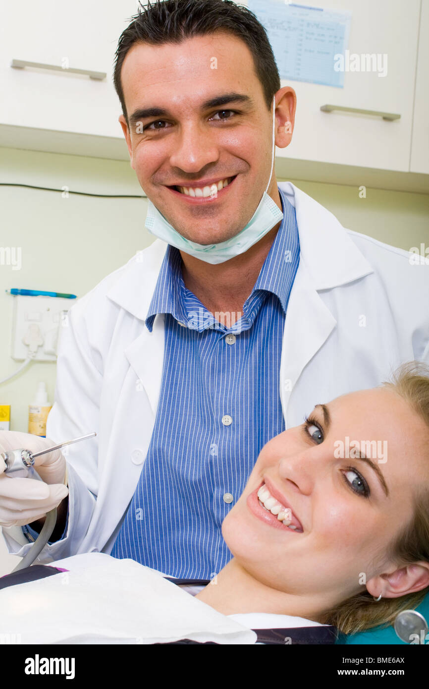 dentist and patient in dental office Stock Photo Alamy