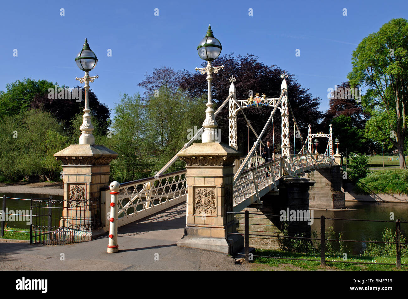 Victoria Bridge and River Wye, Hereford, Herefordshire, England, UK