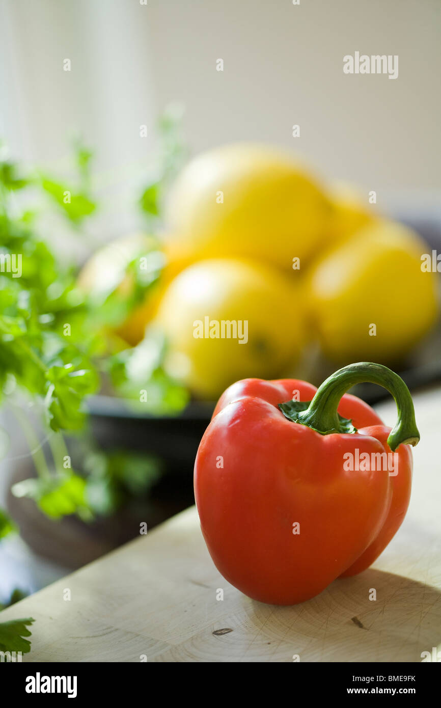 A red pepper, Sweden. Stock Photo