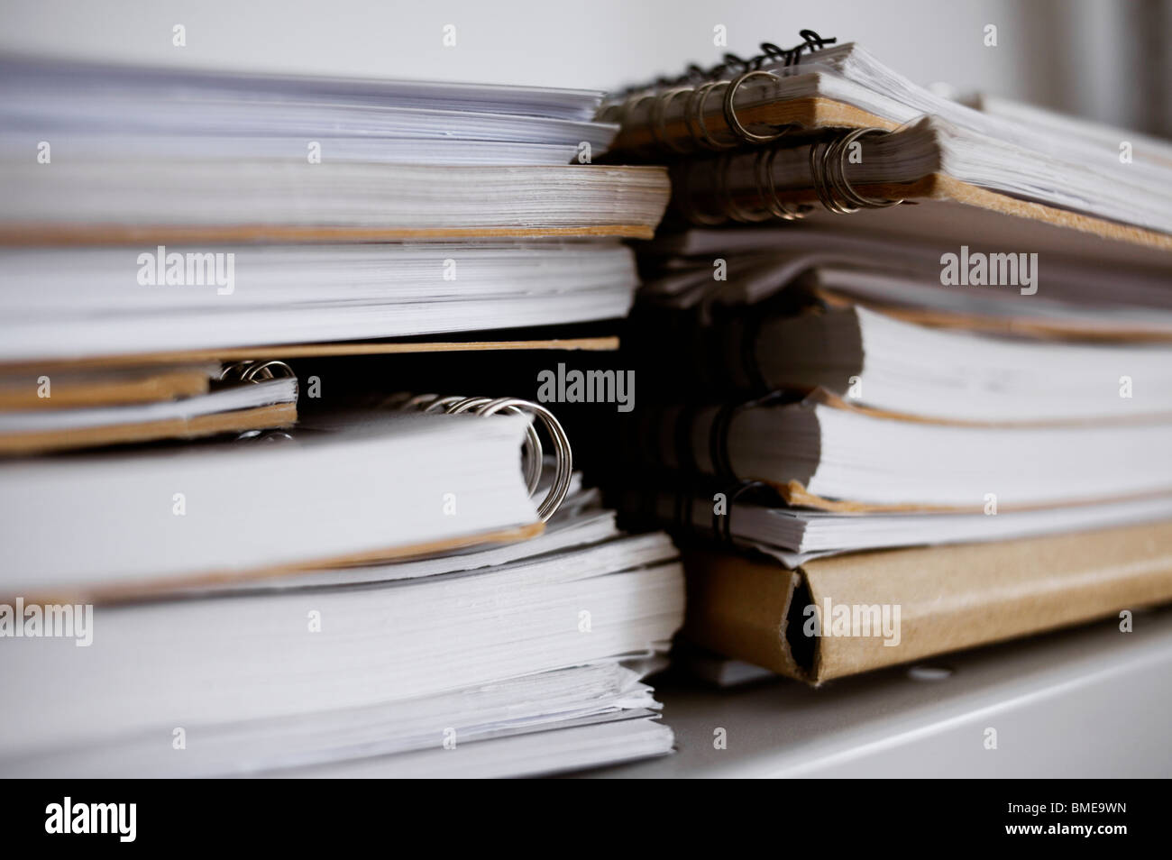 Piles spiral bound writing pads denmark hires stock photography and