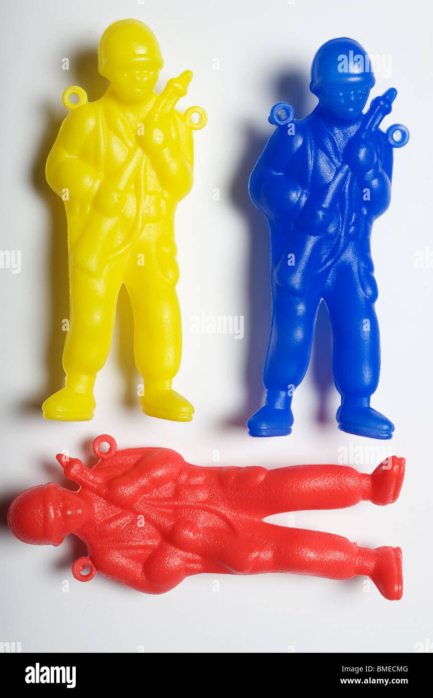 Plastic toy soldiers manufactured in China Stock Photo