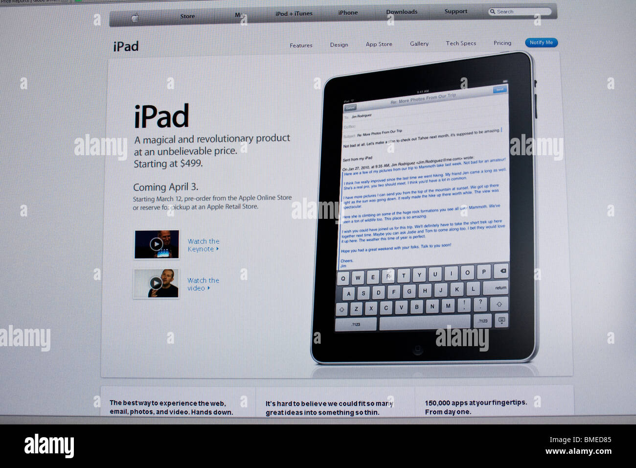 Apple iPad displayed on the Apple official website Stock Photo - Alamy
