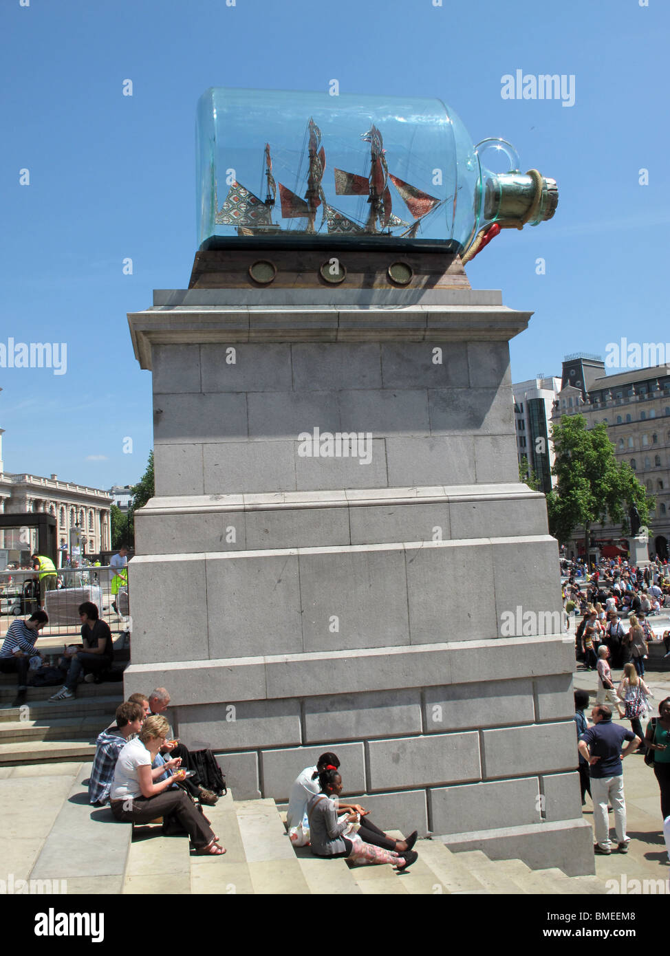 Fourth Plinth 'Fourth Plinth' Yinka Shonibare Horatio Nelson Column statue Stock Photo