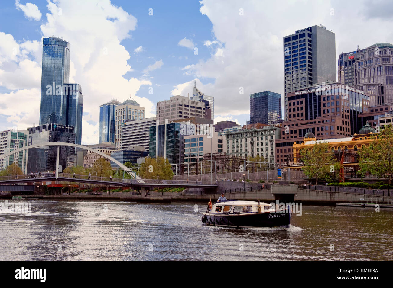 View of the Central Business District Melbourne and the Yarra River Stock Photo