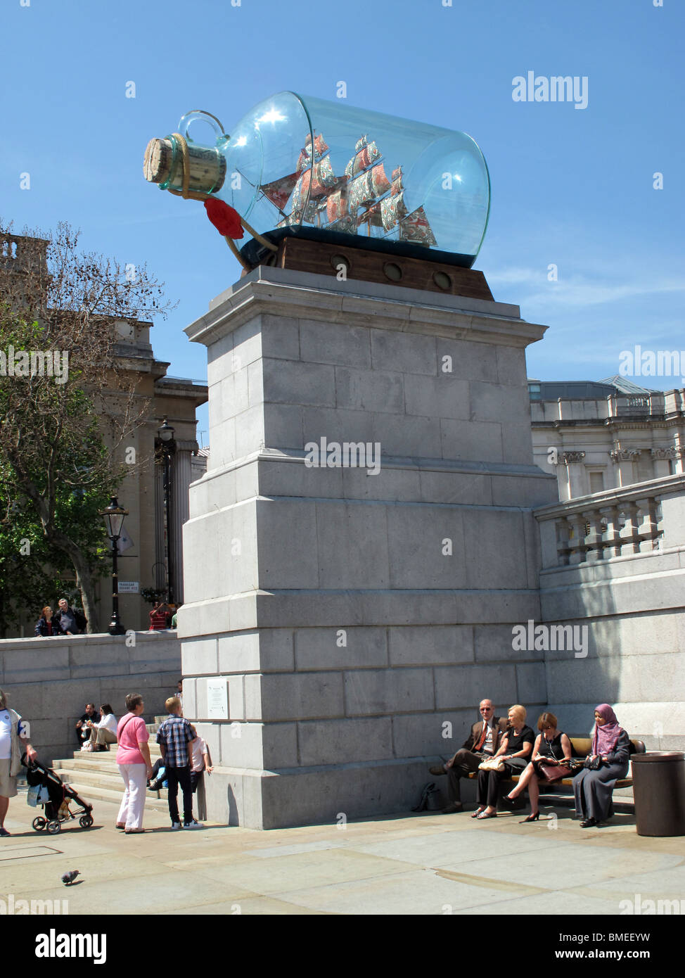 Yinka Shonibare replica Horatio Nelson's flagship Victory Bottle Fourth Plinth Stock Photo
