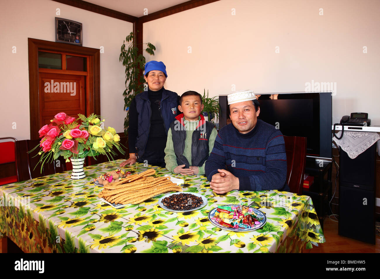 Hui family in traditional residence, Mageda Village, Tongxin, Wuzhong