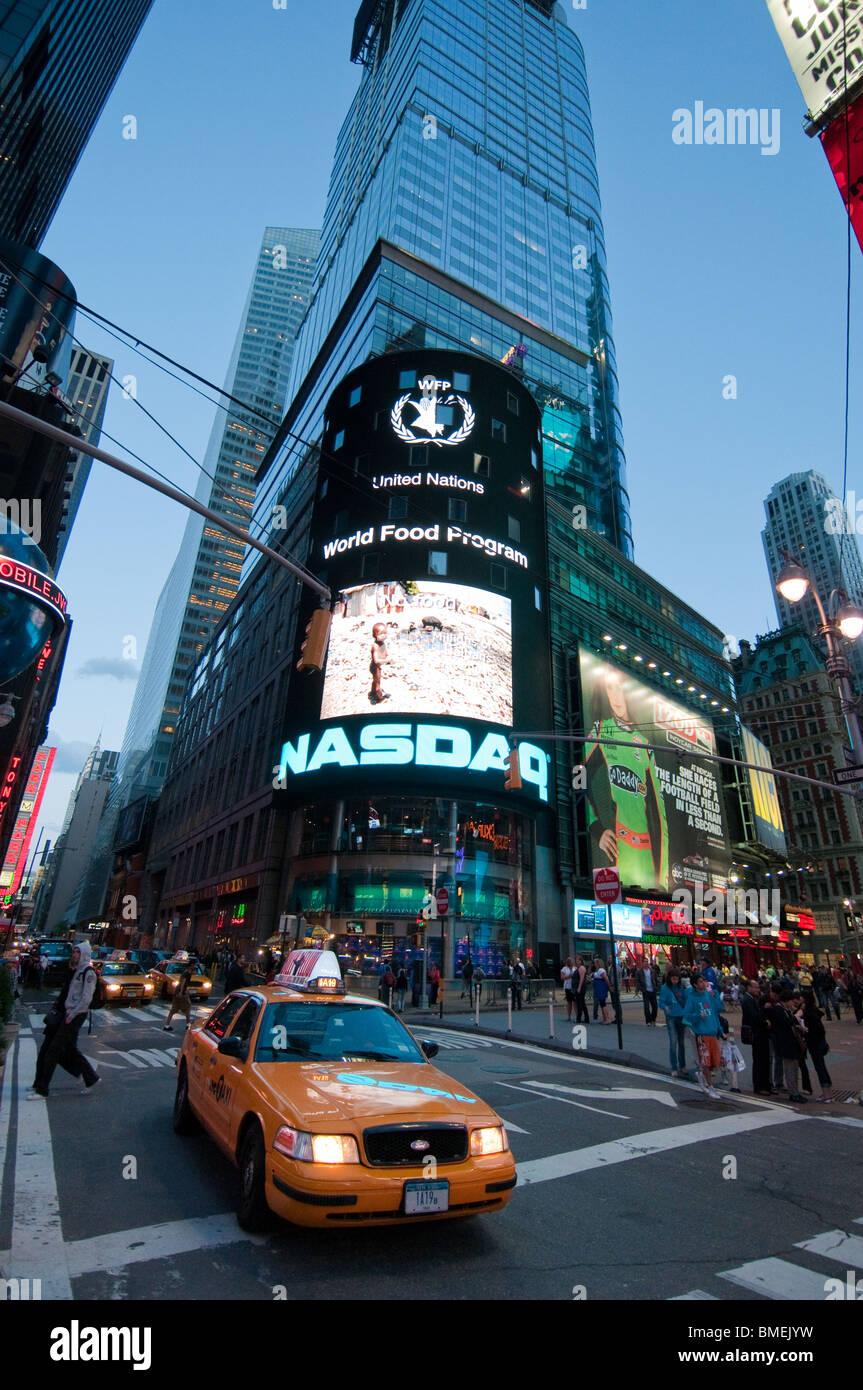 Times Square Congested Bustling Times Square illuminated by corporate billboards and congested ...