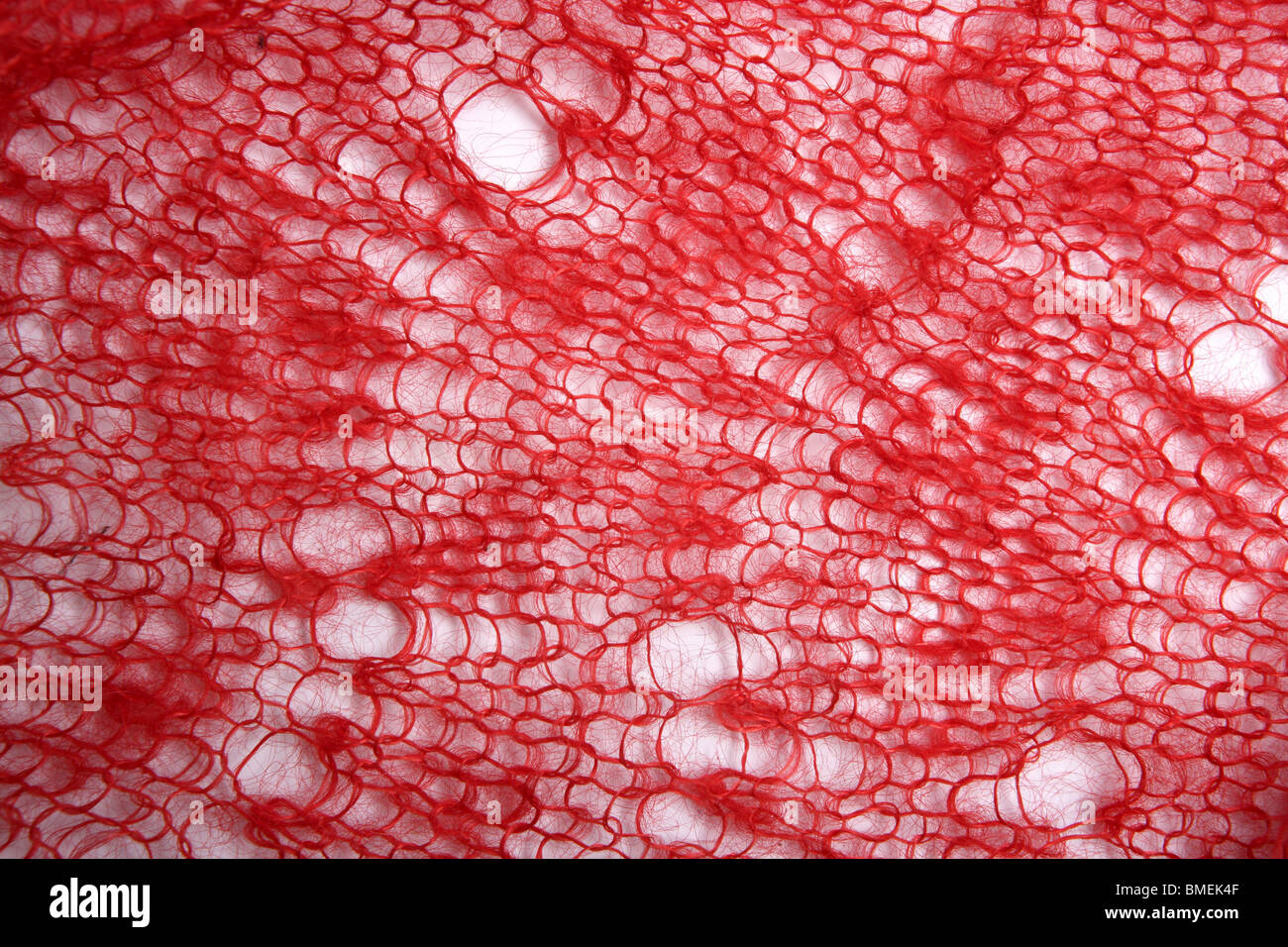 mohair red fabric texture over white background fashion trends Stock Photo