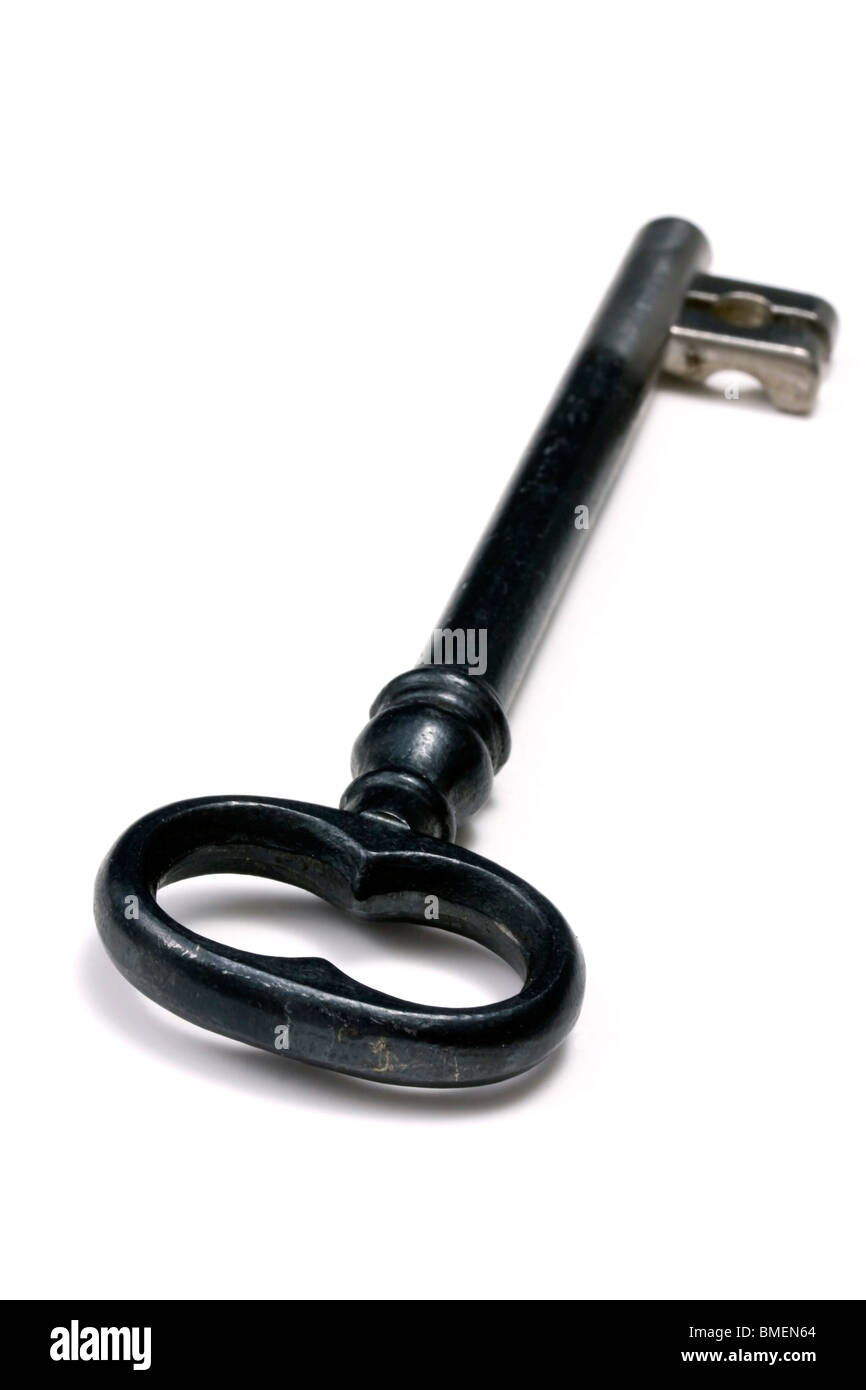 Old black iron key Cut Out Stock Images & Pictures - Alamy