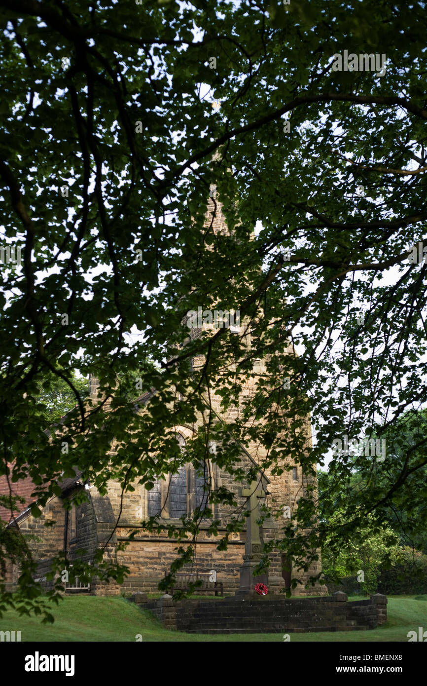 Edale church in Vale of Edale, Peak District National Park, Derbyshire. Stock Photo