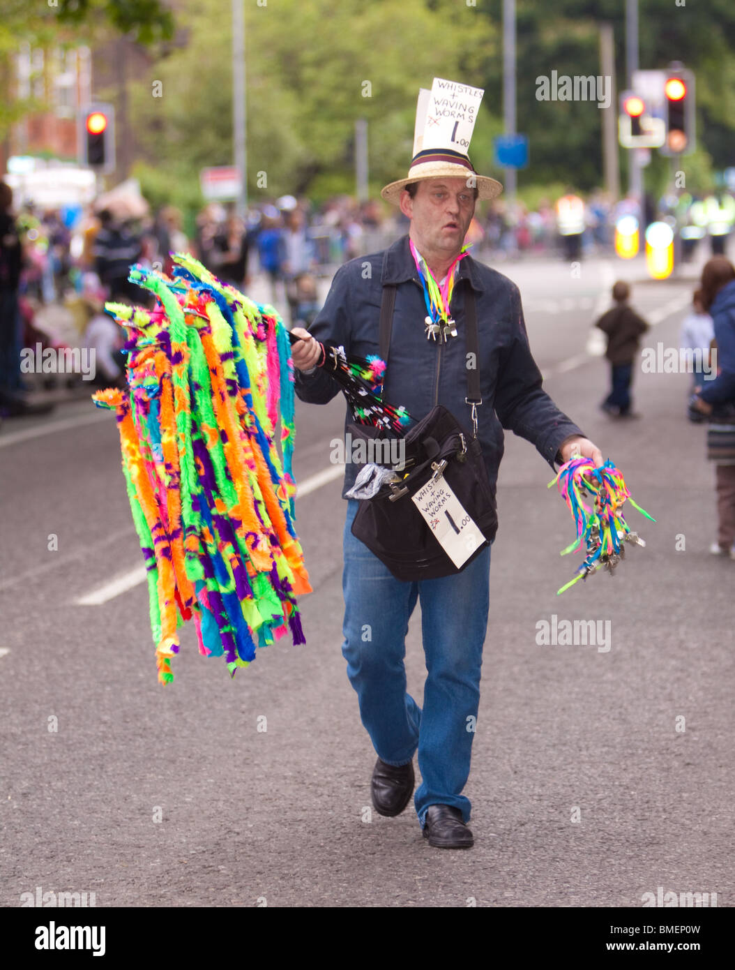 Street seller at the Luton International Carnival Stock Photo