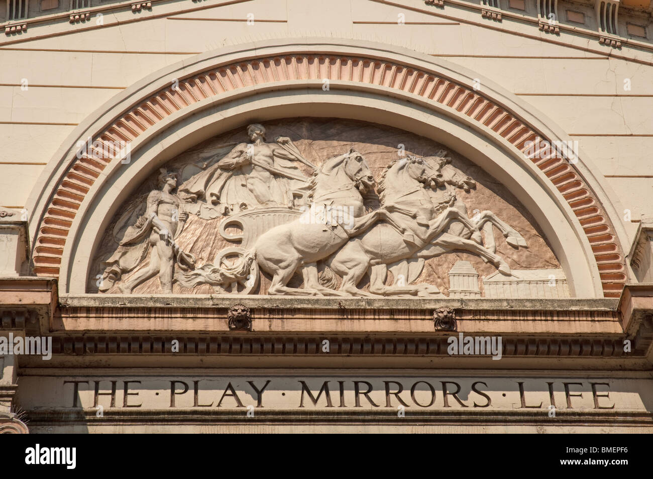Architectural detail on the Opera House,Quay Street,Manchester.The
