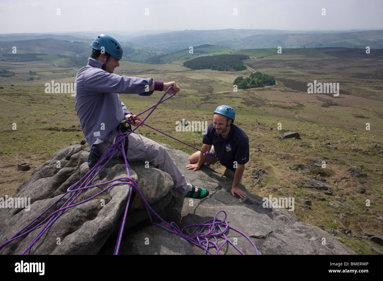 Climbing club and gritstone geology on Long Causeway cliffs, Peak