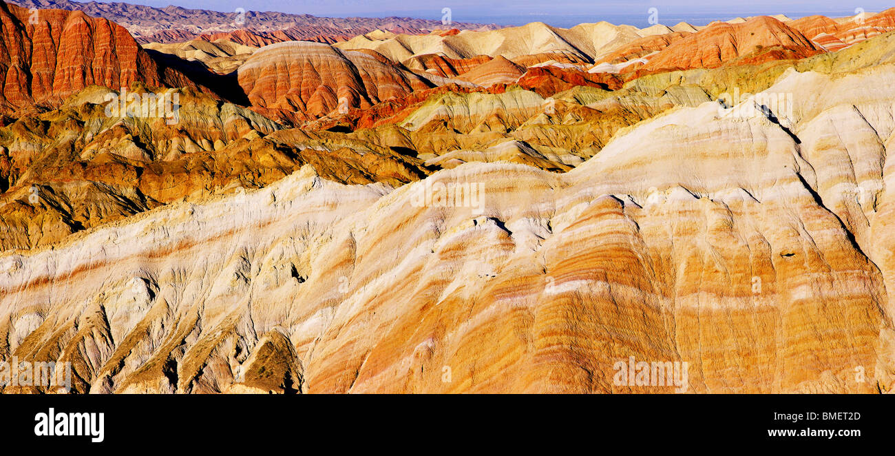 Colorful Danxia landform in Zhangye, Gansu Province, China Stock Photo