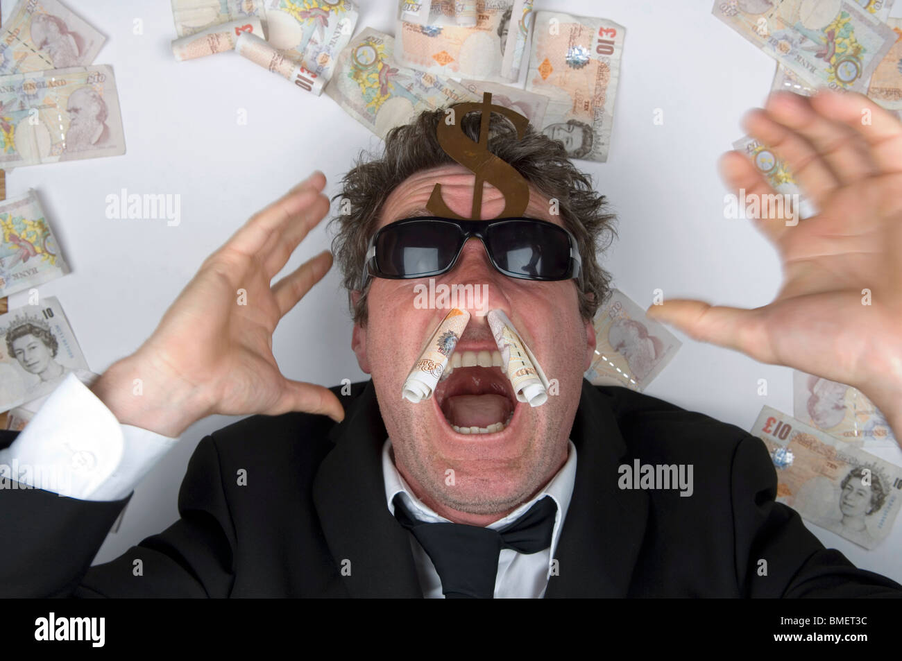 Man Dealing With Money Too Much Of It Stock Photo Alamy is-sleeping-in-separate-beds-a-relationship-buster-howstuffworks