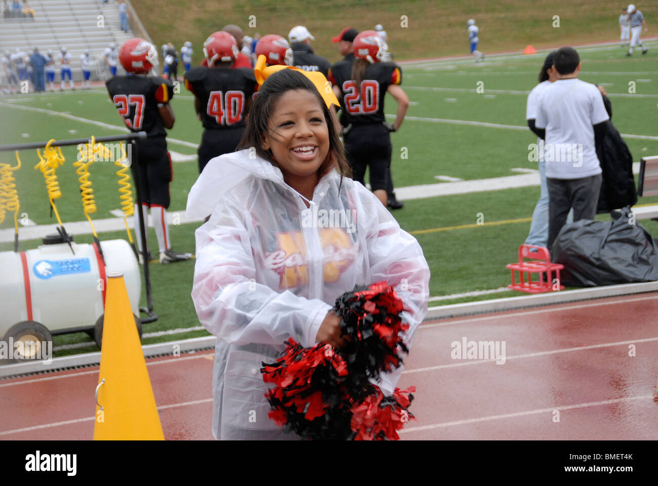 cheerleader in the rain Stock Photo Alamy