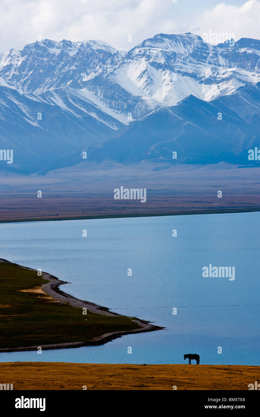 Sailimu Lake, Bole County, Bortala Mongol Autonomous Prefecture, Xinjiang Uyghur Autonomous Region, China Stock Photo