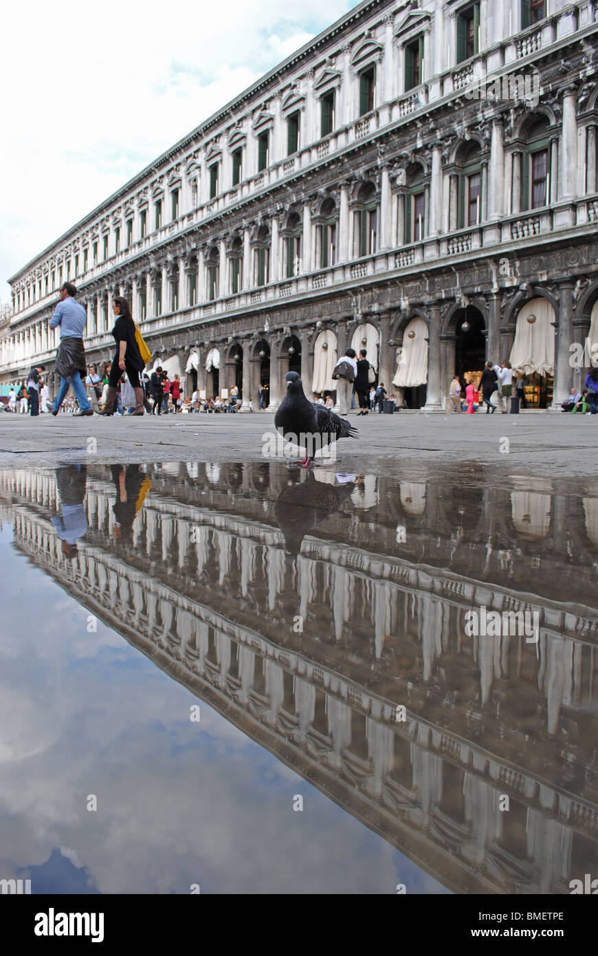 Reflections in St Mark's square, Venice, Italy Stock Photo